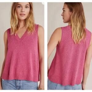 Anthropologie Camilla Pink V Neck Sweater Vest, Size S